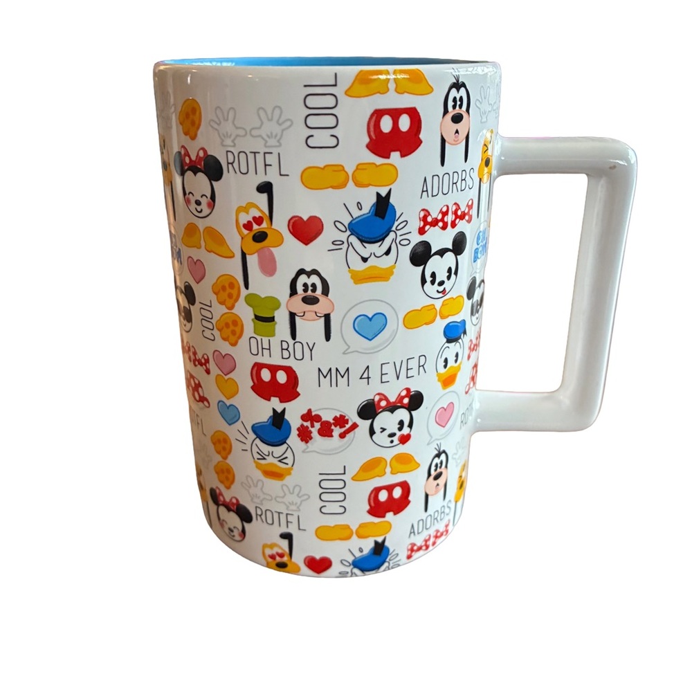1995 Disney Mickey & Pals Emoji Mug – Vintage Blue Interior Collectible
